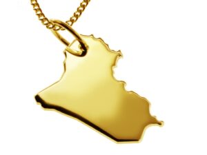 50cm Halskette + Irak Anhänger in 585 Gelbgold