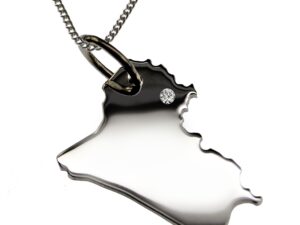 50cm Kette + Irak mit Brillant am Wunschort  in 925 Silber