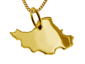 50cm Halskette + Iran Anhänger in 585 Gelbgold