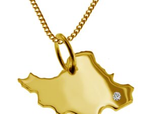 50cm Kette + Iran mit Brillant am Wunschort 585 Gold