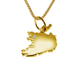 50cm Kette + Irland mit Brillant am Wunschort 585 Gold