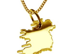 50cm Halskette + Irland ( komplett ) Anhänger in 585 Gelbgold