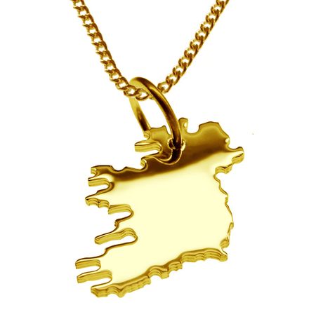 50cm Halskette + Irland ( komplett ) Anhänger in 585 Gelbgold