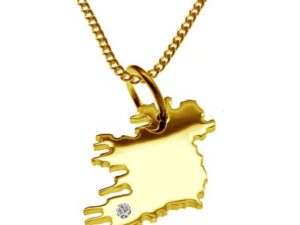 Kette + Irland komplett mit Brillant am Wunschort 585 Gold
