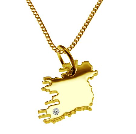 Kette + Irland komplett mit Brillant am Wunschort 585 Gold