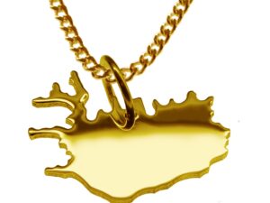 50cm Halskette + Island Anhänger in 585 Gelbgold