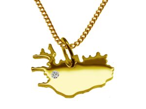 50cm Kette + Island mit Brillant am Wunschort 585 Gold