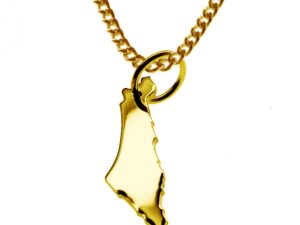 50cm Halskette + Israel Anhänger in 585 Gelbgold