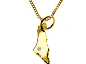 50cm Kette + Israel mit Brillant am Wunschort 585 Gold