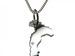 50cm Kette + Italien mit Brillant am Wunschort  in 925 Silber