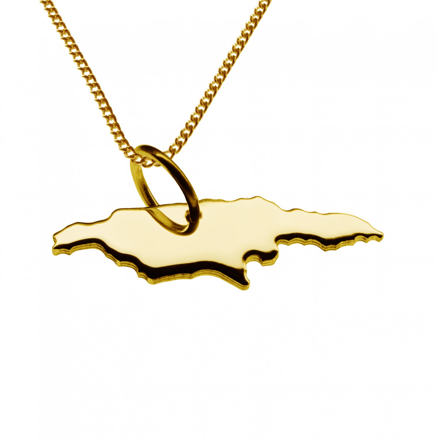 50cm Halskette + Jamaika Anhänger in 585 Gelbgold