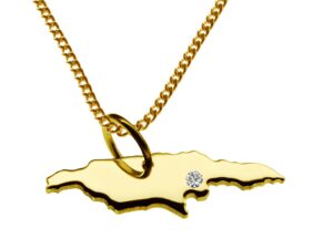 50cm Kette + Jamaika mit Brillant am Wunschort 585 Gold