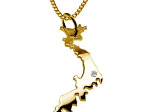 50cm Kette + Japan mit Brillant am Wunschort 585 Gold