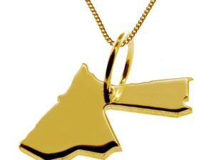 50cm Halskette + Jordanien Anhänger in 585 Gelbgold