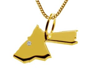 50cm Kette + Jordanien mit Brillant am Wunschort 585 Gold