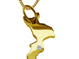 50cm Kette + Kalabrien mit Brillant am Wunschort 585 Gold