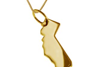 50cm Halskette + Kalifornien Anhänger in 585 Gelbgold