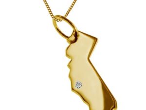50cm Kette + Kalifornien mit Brillant am Wunschort 585 Gold