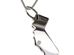 50cm Kette + Kalifornien mit Brillant am Wunschort  in 925 Silber