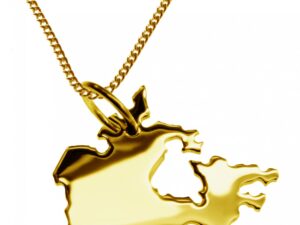 50cm Halskette + Kanada Anhänger in 585 Gelbgold