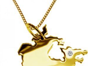 50cm Kette + Kanada mit Brillant am Wunschort 585 Gold