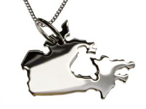 50cm Halskette + Kanada Anhänger in massiv 925 Silber