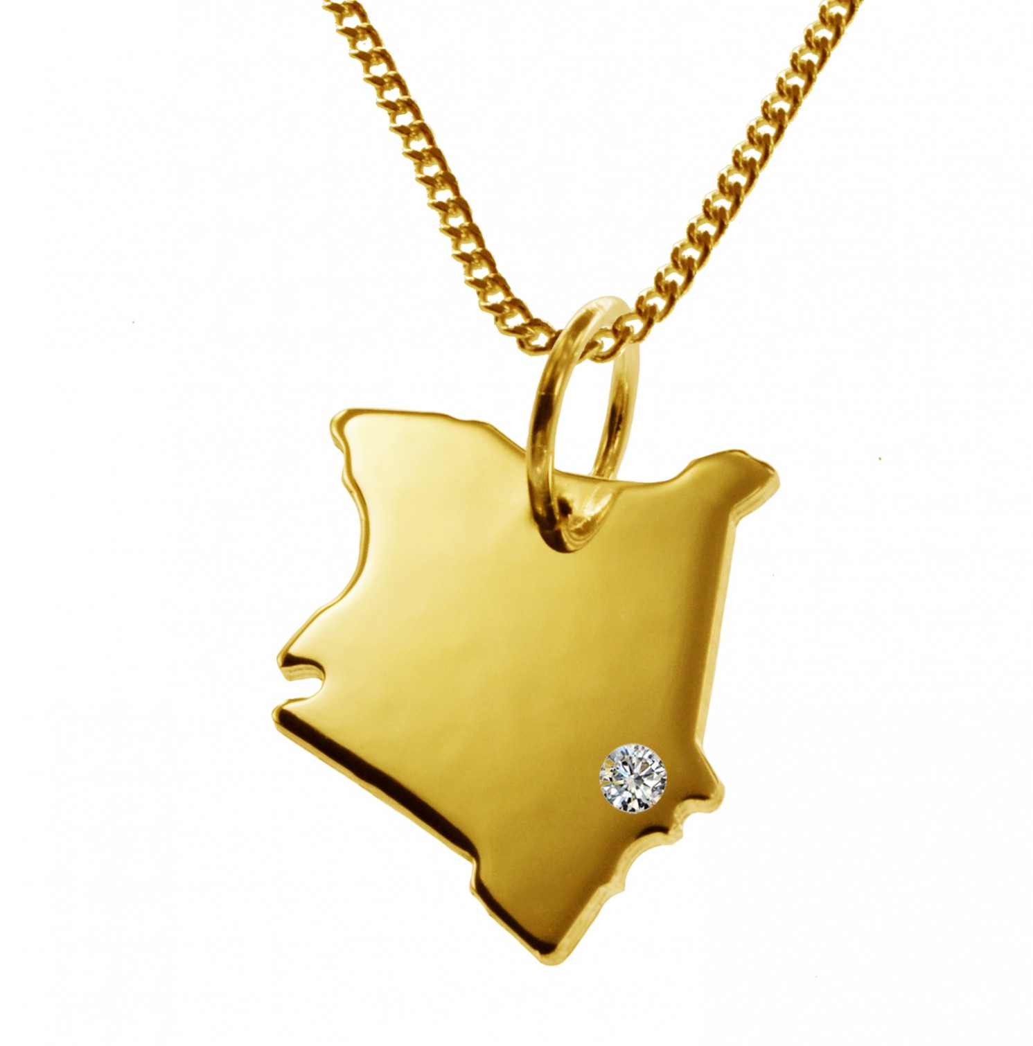 50cm Kette + Kenia mit Brillant am Wunschort 585 Gold