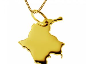 50cm Halskette + Kolumbien Anhänger in 585 Gelbgold