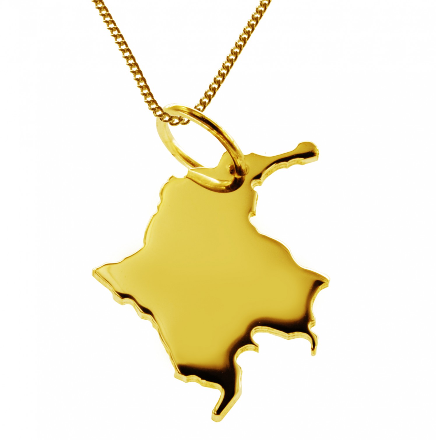 50cm Halskette + Kolumbien Anhänger in 585 Gelbgold