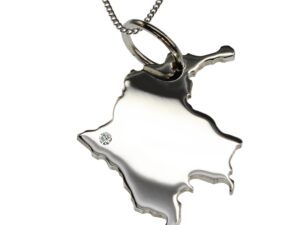 50cm Kette + Kolumbien mit Brillant am Wunschort  in 925 Silber
