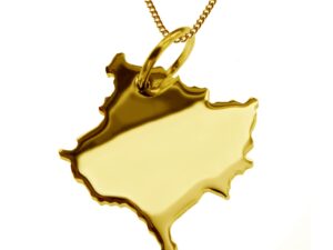 50cm Halskette + Kosovo Anhänger in 585 Gelbgold