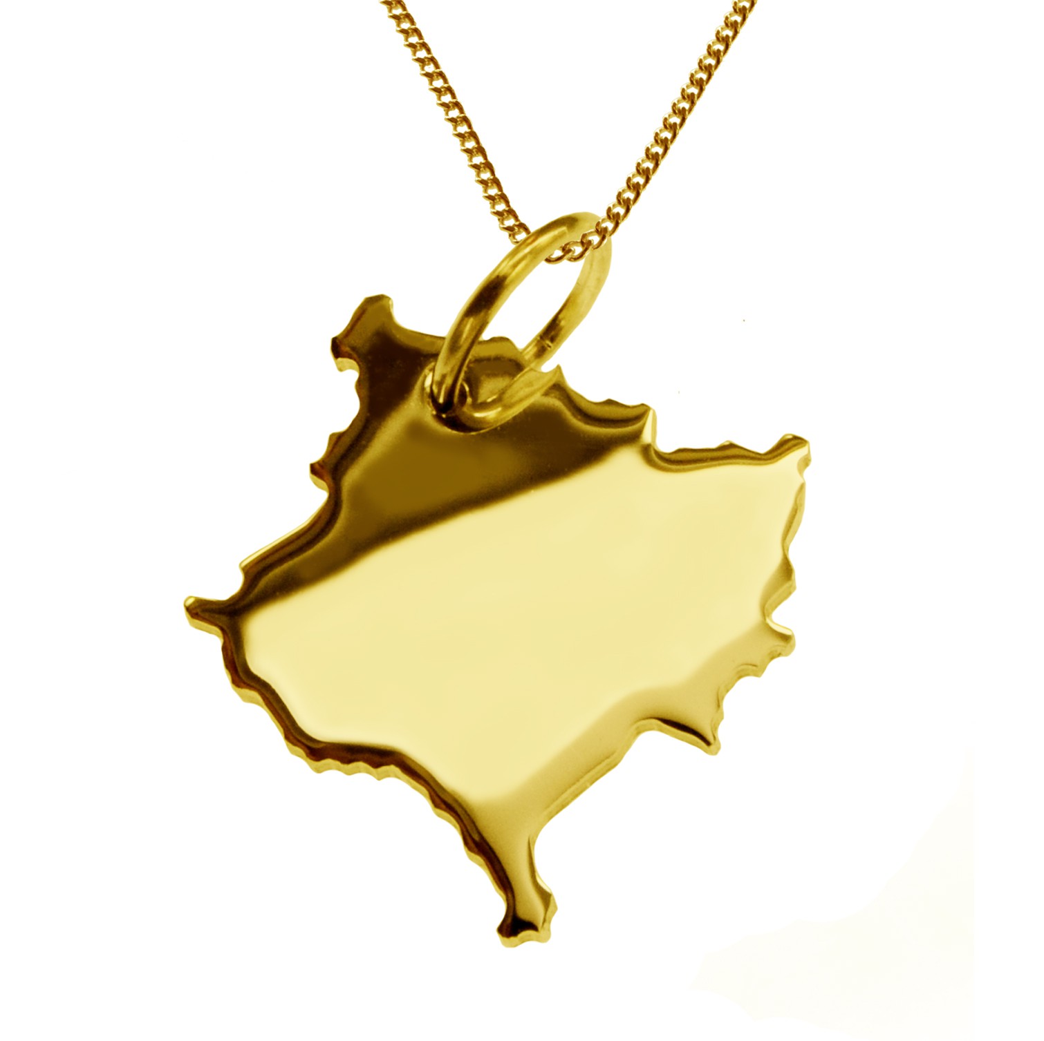 50cm Halskette + Kosovo Anhänger in 585 Gelbgold