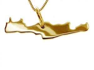 50cm Halskette + Kreta Anhänger in 585 Gelbgold