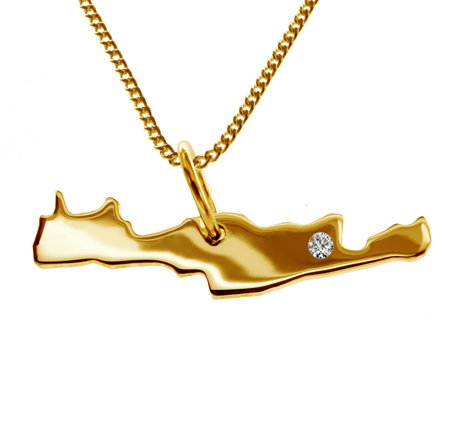 50cm Kette + Kreta mit Brillant am Wunschort 585 Gold