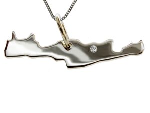 50cm Kette + Kreta mit Brillant am Wunschort  in 925 Silber