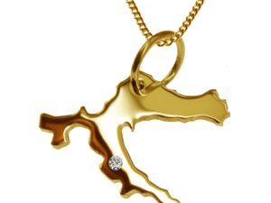 50cm Kette + Kroatien mit Brillant am Wunschort 585 Gold