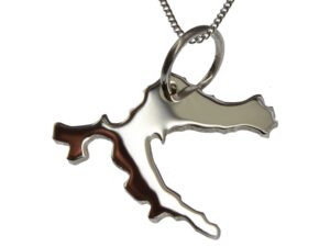 50cm Halskette + Kroatien Anhänger in massiv 925 Silber