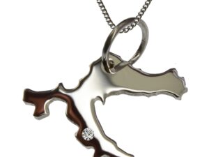 50cm Kette + Kroatien mit Brillant am Wunschort  in 925 Silber