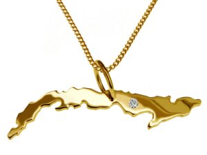 50cm Kette + Kuba mit Brillant am Wunschort 585 Gold