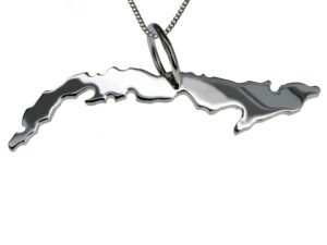 50cm Halskette + Kuba Anhänger in massiv 925 Silber