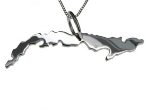 50cm Kette + Kuba mit Brillant am Wunschort  in 925 Silber