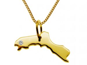 50cm Kette + Kurdistan mit Brillant am Wunschort 585 Gold