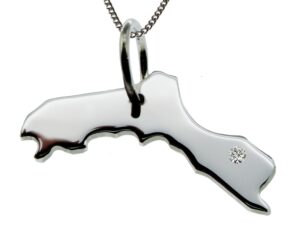 50cm Kette + Kurdistan mit Brillant am Wunschort  in 925 Silber