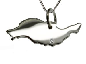 50cm Kette + Lanzarote mit Brillant am Wunschort  in 925 Silber