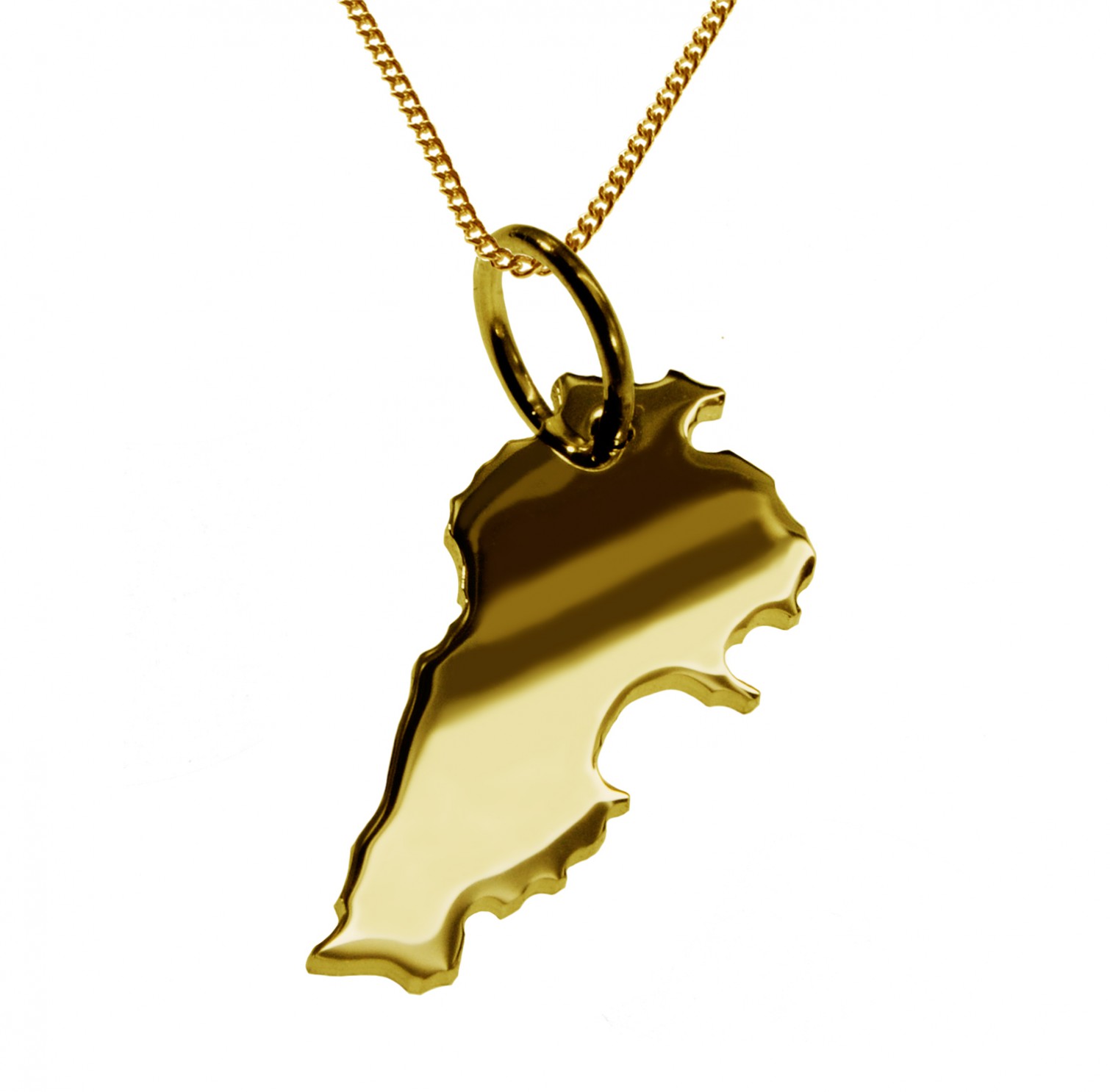 50cm Halskette + Libanon Anhänger in 585 Gelbgold