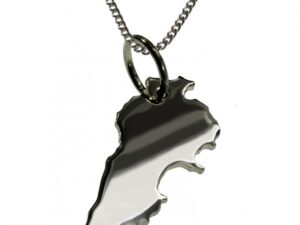 50cm Halskette + Libanon Anhänger in massiv 925 Silber
