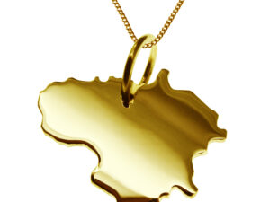 50cm Halskette + Litauen  Anhänger in massiv 585 Gelbgold