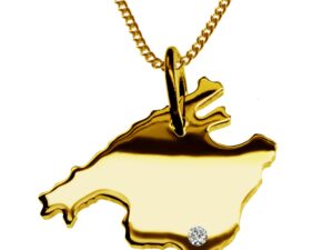 50cm Kette + Mallorca mit Brillant am Wunschort 585 Gold