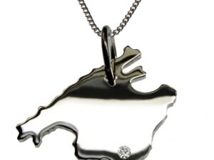 50cm Kette + Mallorca mit Brillant am Wunschort  in 925 Silber