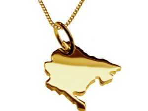 50cm Halskette + Montenegro Anhänger in 585 Gelbgold